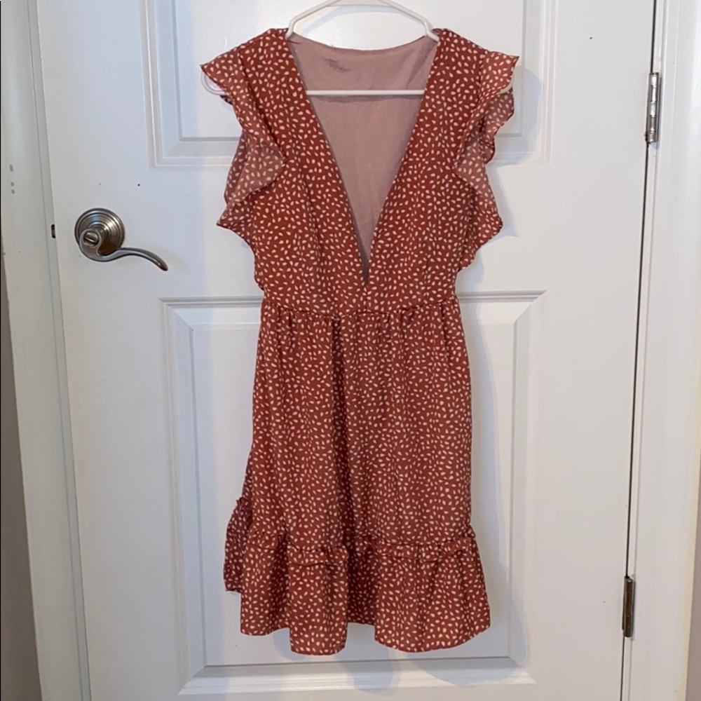 White and coral dress BRAND NEW